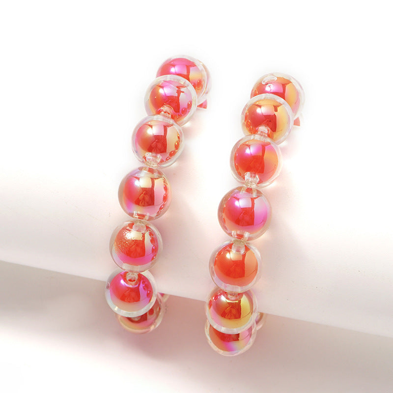 Wholesale 20PCS/PACK Acrylic UV Plating Red Round Beads